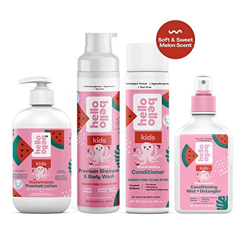 Hello Bello Watermelon Shampoo & Body Wash - Tear-Free, Hypoallergenic, Dermatologist & Pediatrician Tested, Plant Based Formula For Babies And Kids - 10 Fl Oz (Packaging May Vary) #TOP3