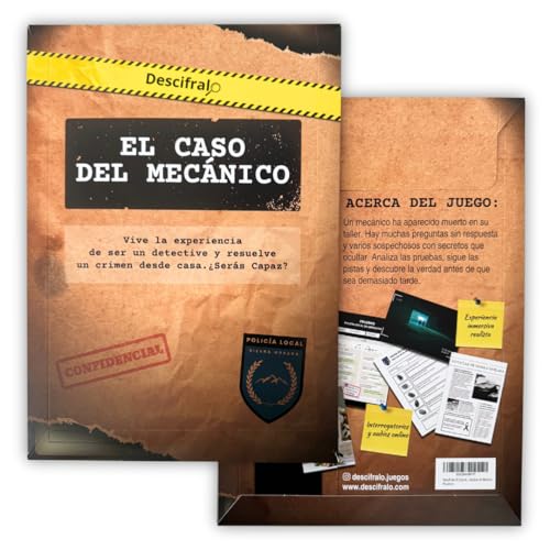 Descifralo: El Caso del Mecánico, Resuelve un Crimen, Juego de Detectives, Escape Room en Casa, Juego de Investigación para Adultos de Misterio.