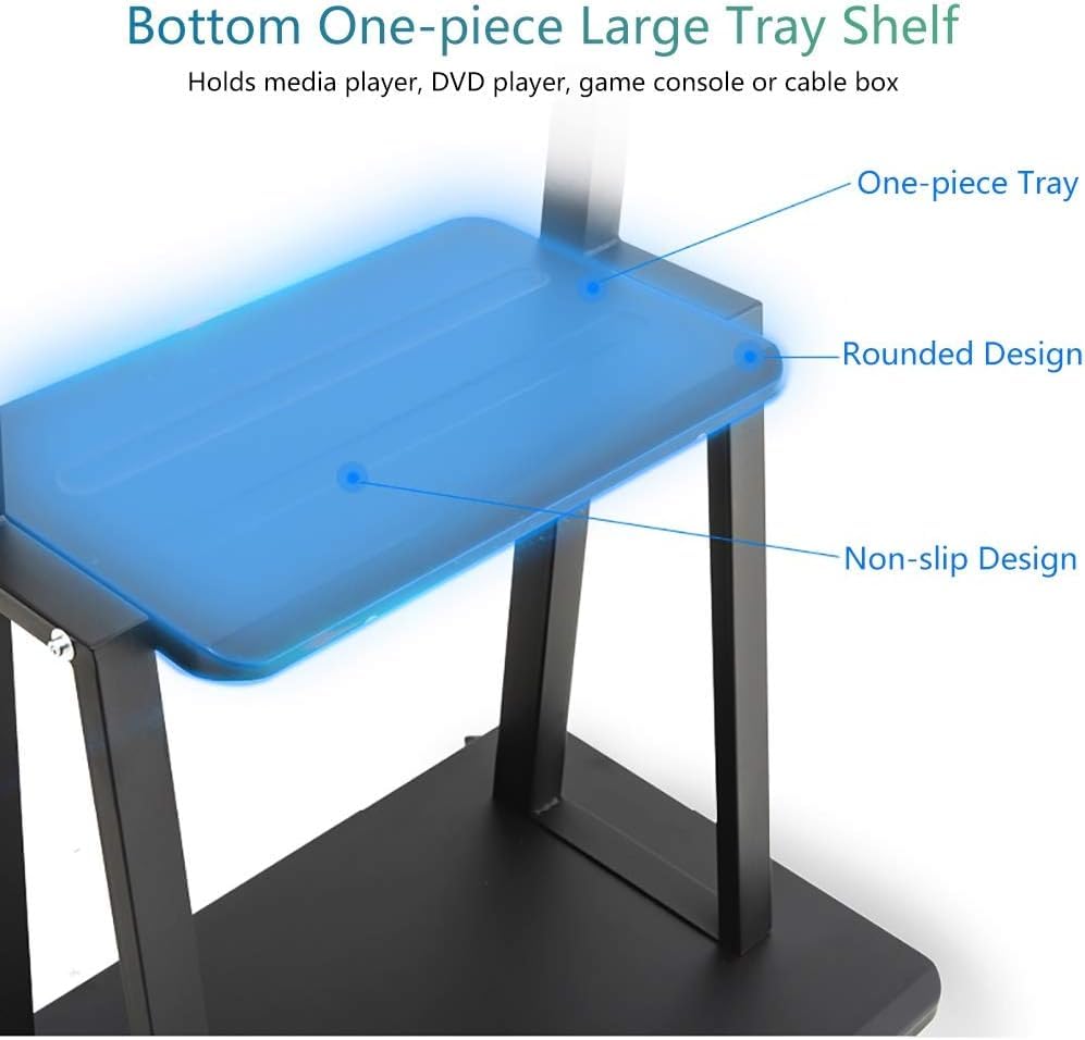 Soporte móvil para TV con ruedas, negro miniatura 3