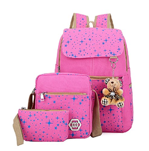Samanthajane Clothing, Sac à dos enfant Rose Pink Blue Stars grand