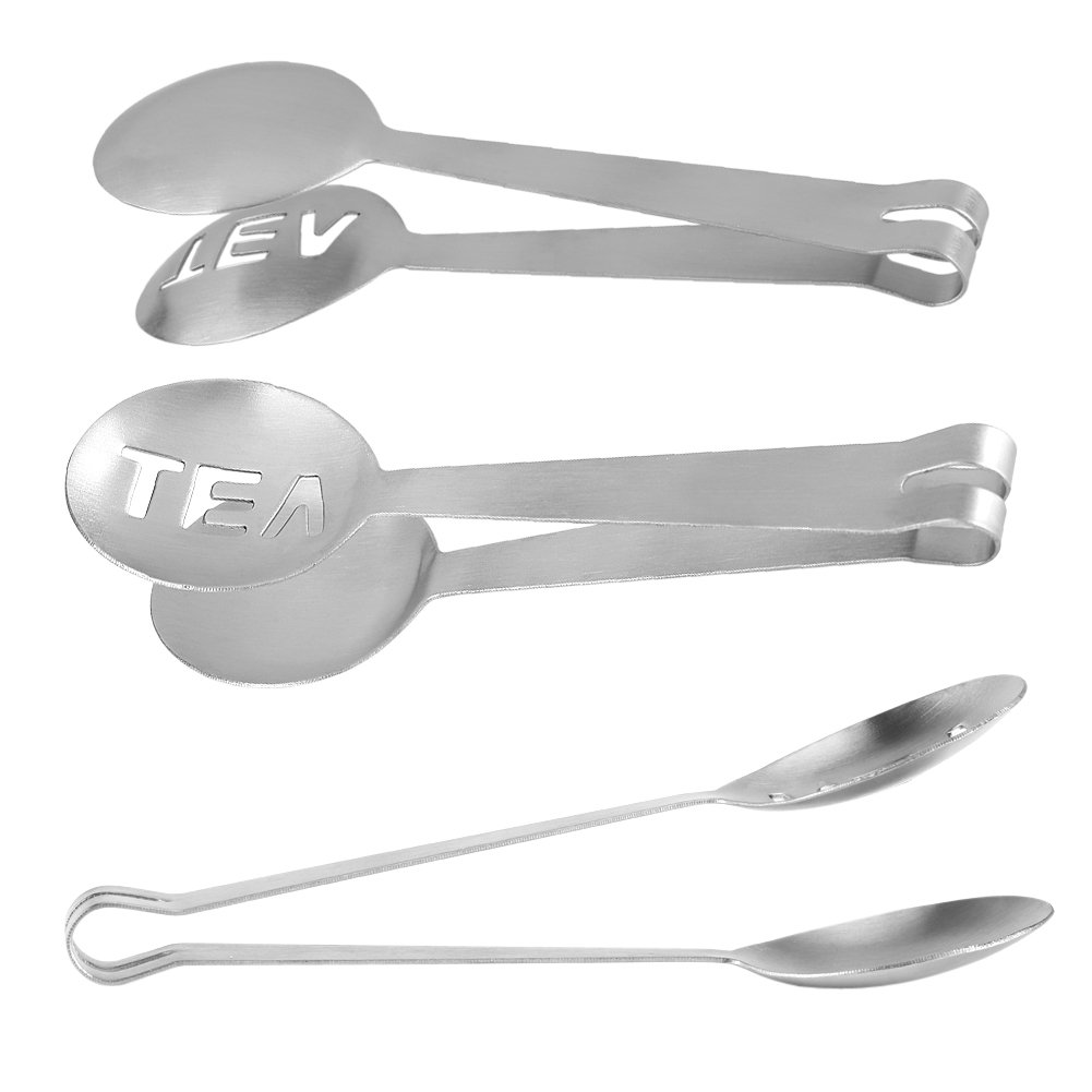 Pinze per spremere bustine di tè, 2 pezzi, in acciaio inox, per