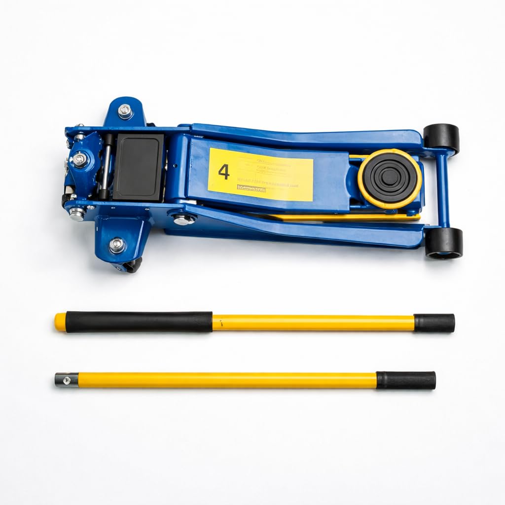 Gato Hidráulico en Carretilla 4T para Auto, Elevador Hidráulico Profesional, Jack de Coche de Bajo Perfil con Ruedas, Brazo de Elevación Estable, Ideal para Taller y Uso Doméstico
