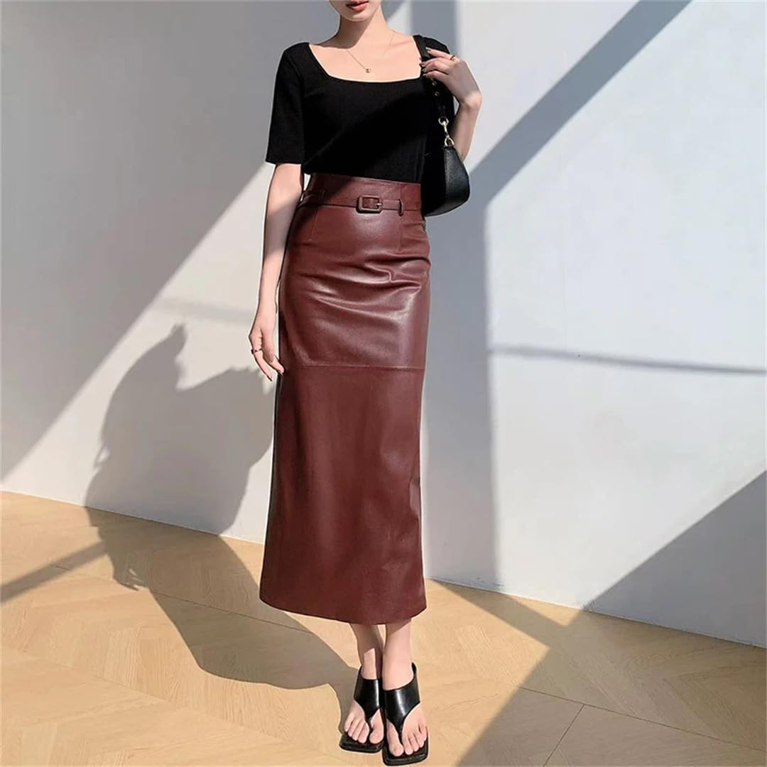 Donne alla caviglia solido Streetwear dritto Split Slim gonne