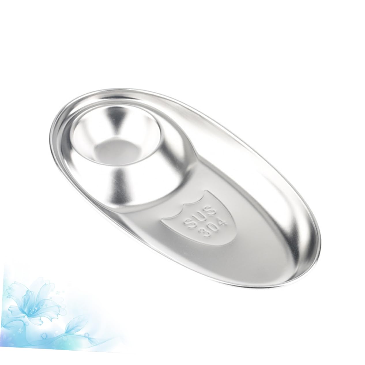 NAMOARLY 1pc Flavor Dish Small Condiment Cups Chip and Dip Plate Divided Serving Tray French Fries Serving Tray Chip and Dip Serving Platter Sauce Dipping Bowl Dishes Dipping Bowls Silver