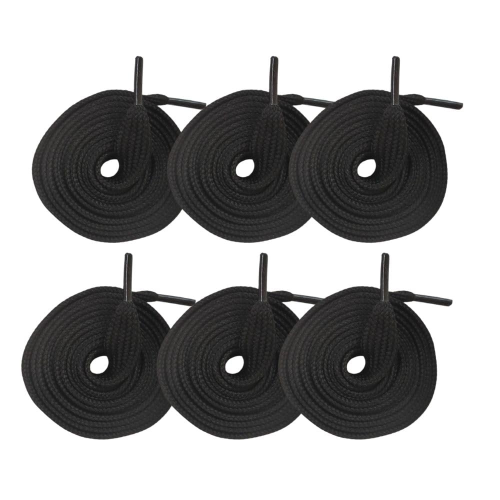 6 Pieces Flat Hoodie Drawstrings Cord Replacement Black 14mm x 50 Inch Draw String for Sweatpants, Sweatshirt, Jacket, Coats, Shorts, Pants, Swim, Trunks, Sewing Threader
