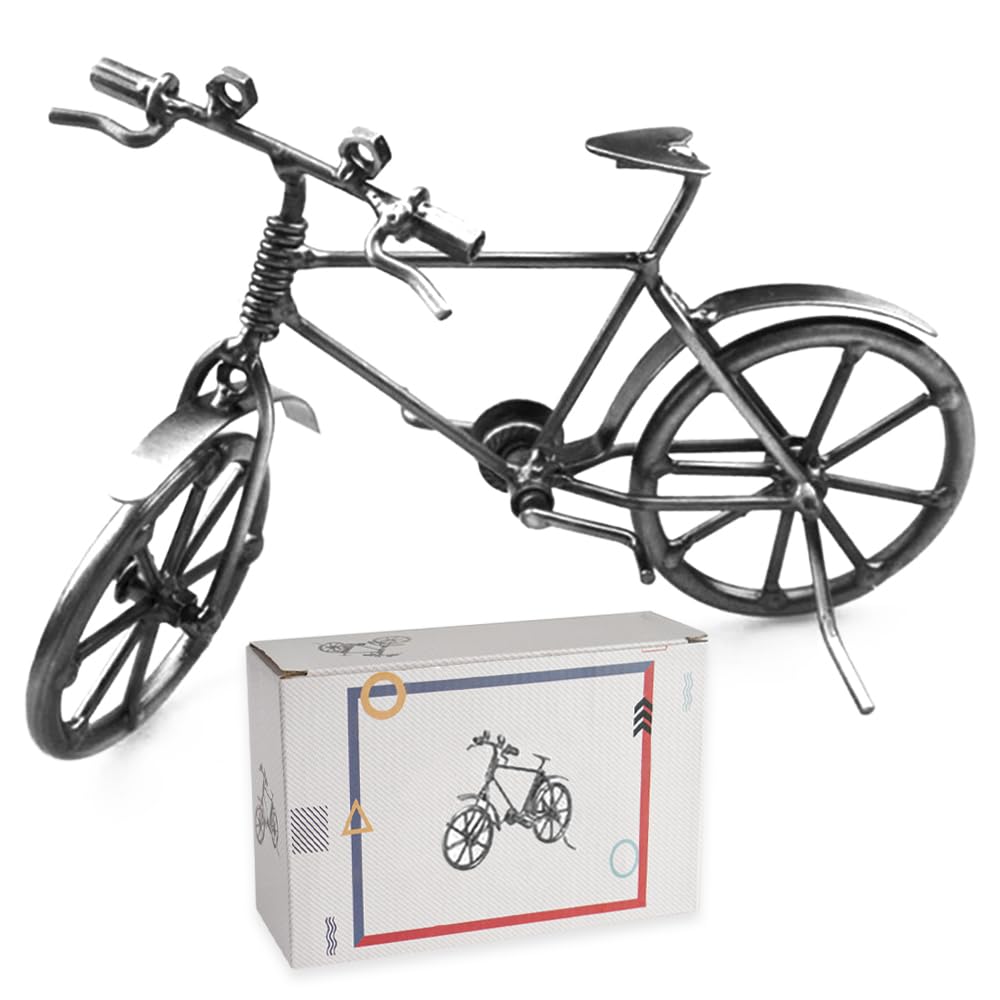 Model roweru w stylu retro, Iron Art Bike, dekoracyjny rower mały, mini ornamenty rowerowe, żelazny model roweru, dekoracja domu, biura, dla chłopców i dziewczynek, kolor ciemnoszary