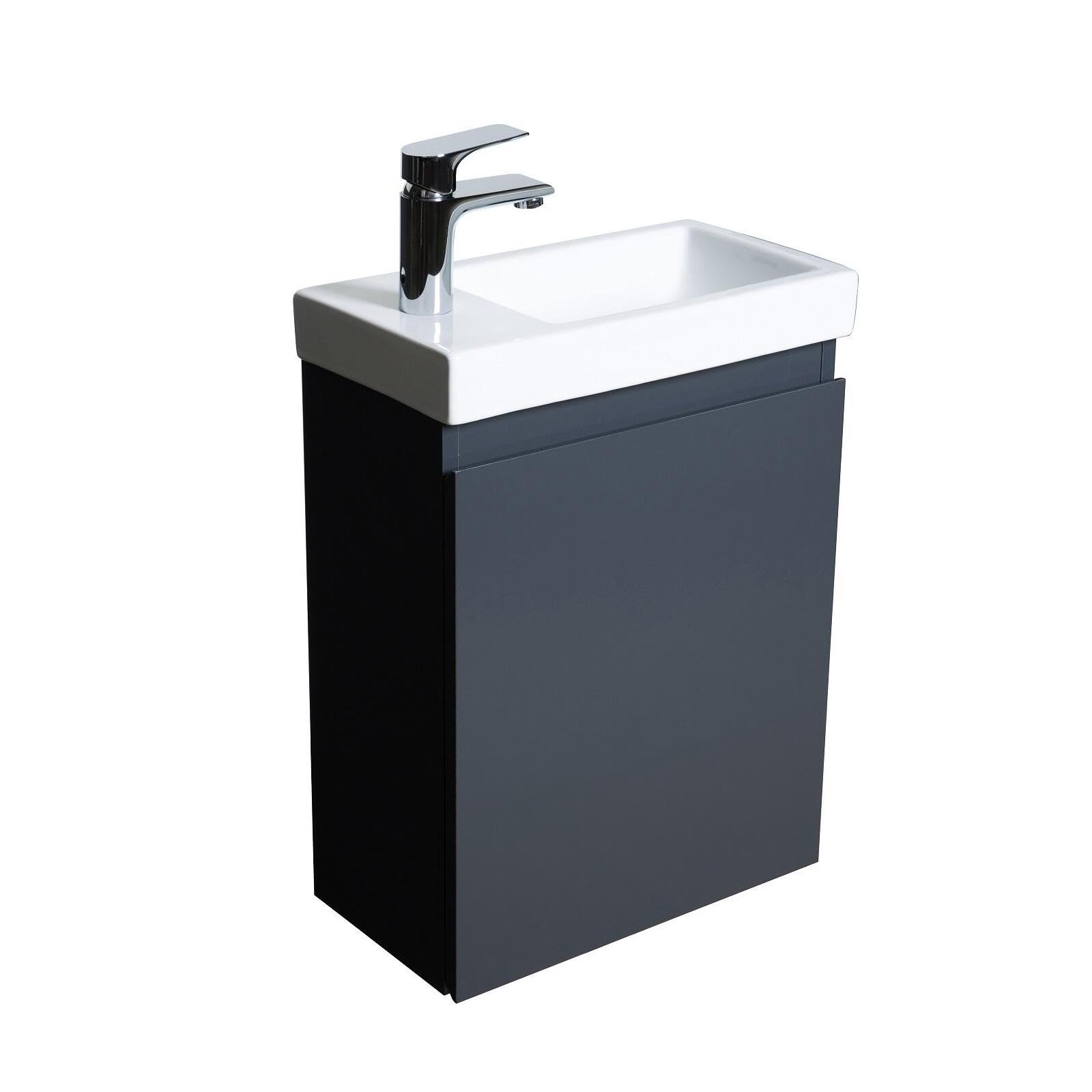 Meuble Lave-​Mains Lisa Gris Anthracite + Robinet chromé