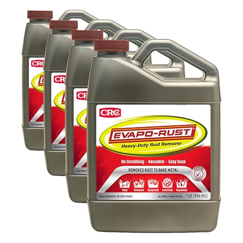 Evapo-Rust CRC, Heavy-Duty Rust Remover,Reusable,Acid-Free,Non-Corrosive,Water-based,32 oz,Removes Rust to Bare Metal,(Pack of 4)