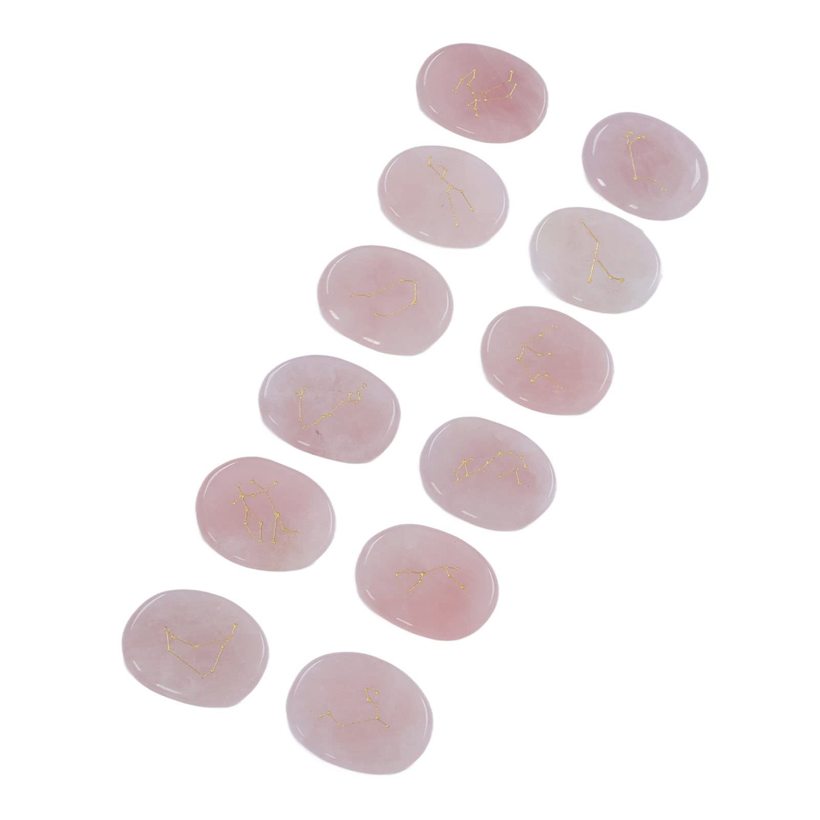 12 Piedras Curativas De Cristal, Piedras De Equilibrio De Reiki, Juego De Cristales Curativos, Decoración De Habitación De Meditación con Piedras Preciosas(Cristales Rosas)