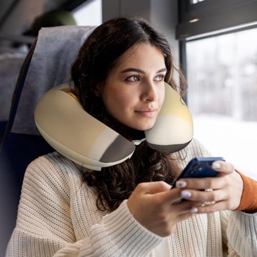 Almohada de viaje de espuma viscoelástica y funda negra miniatura 6