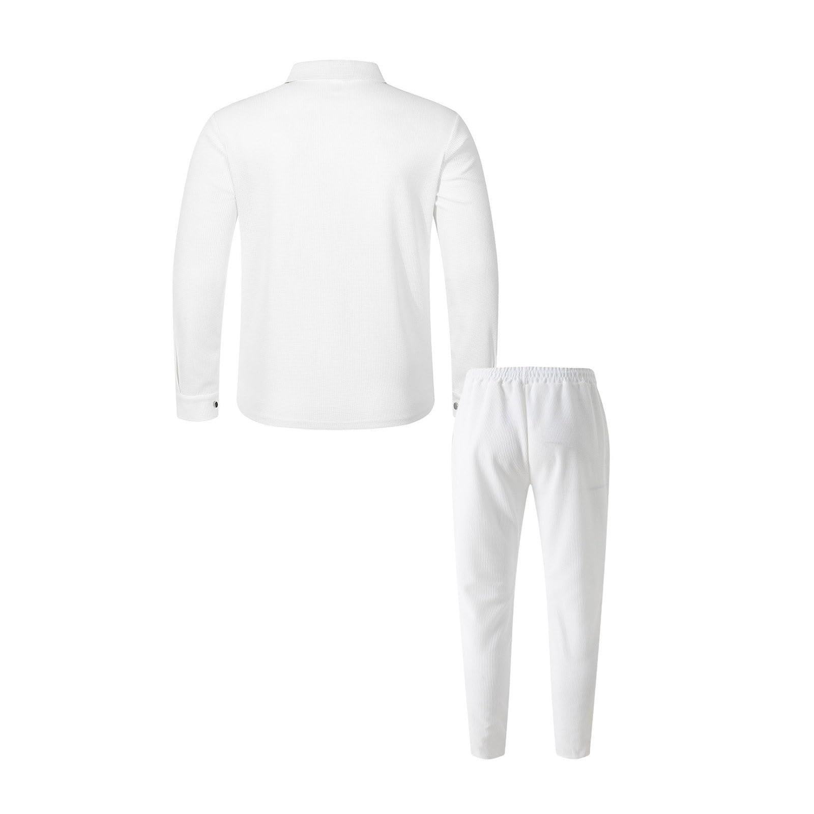 Chándal para hombre, juego de 2 piezas, chaqueta de camisa y pantalones de chándal de color puro, chándal cómodo, transpirable, traje deportivo cómodo y cómodo