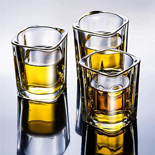 Image of bellemax Classy Shot Glass for Espressos, Spirits & Liquors,Whiskey, Vodka Shot, Tequila Shot, Wine Tasting, Cocktail Pour, Bar Accessory & Home Decor Parties Glasses Set of 6 (BR-06)