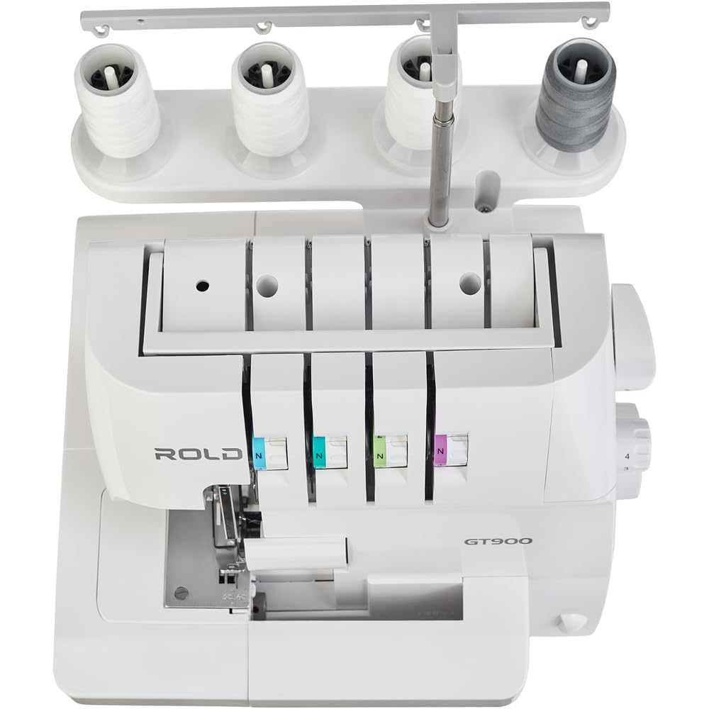 ROLD GT900 Overlock Nähmaschine mit Abfallbehälter | Bequemes Einfädeln und leistungsstarker Motor | Differentialtransport