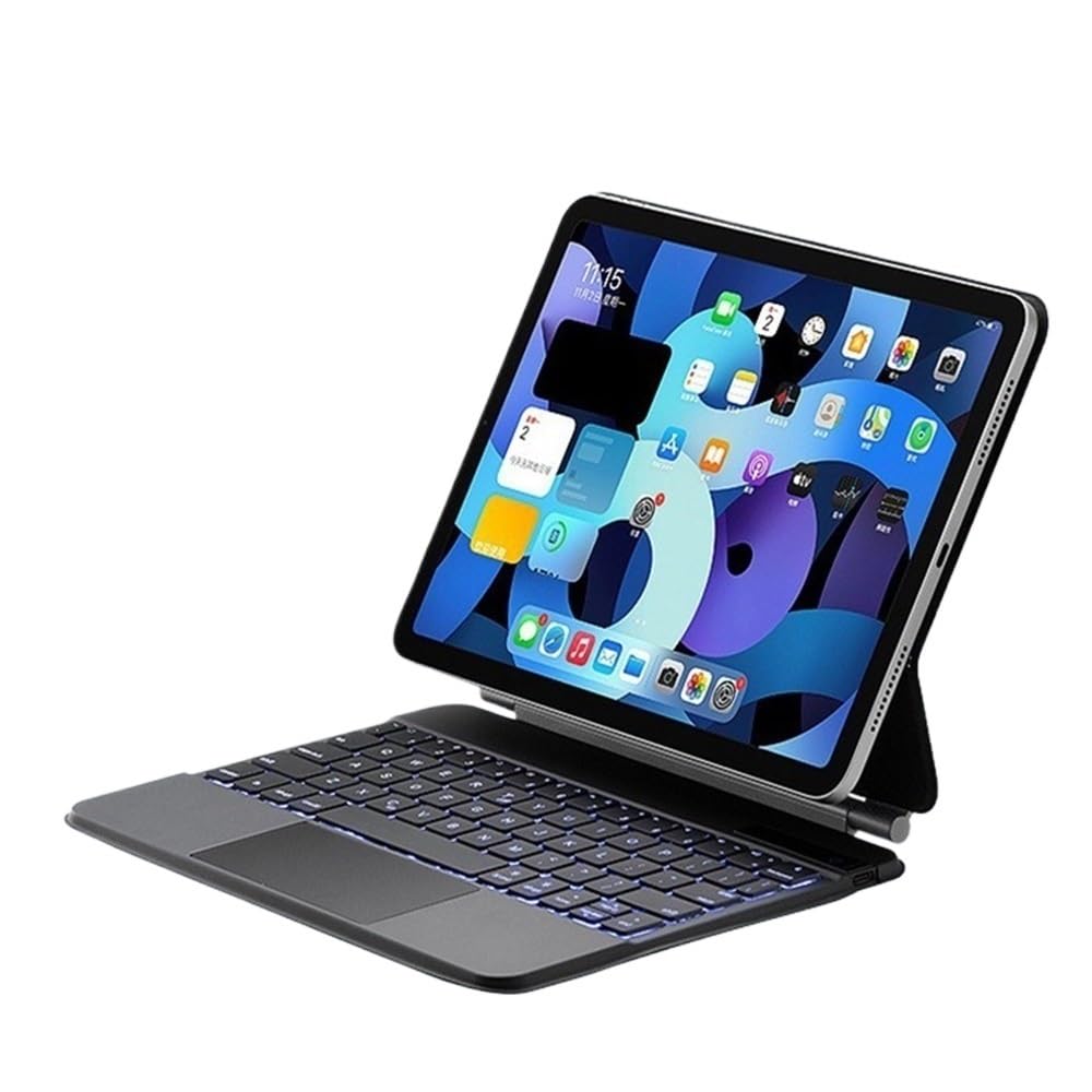 YSJX Cubierta Protectora Ultrafina for Teclado táctil con retroiluminación QWERTY, Adecuada for iPad Pro de 11 Pulgadas, 2020/2021/2022, Universal(Negro)