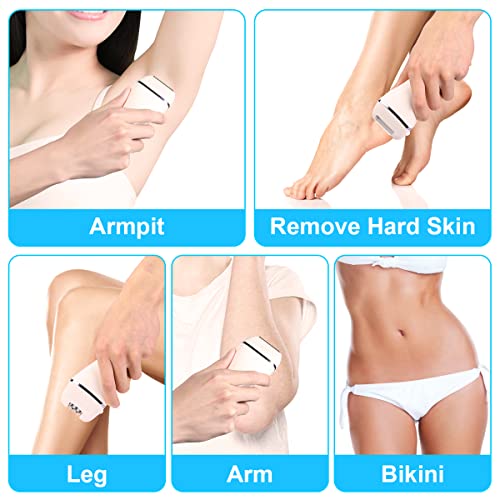 ACWOO Elektrischer Rasierer für Frauen, 4 in 1Epilierer Damen, Aufsätze für Rasierer und Elektrischer Hornhautentferner für Fußpflege, schmerzfreier Haartrimmer für Gesicht, Arm, Bein, Bikinizone - Image 8