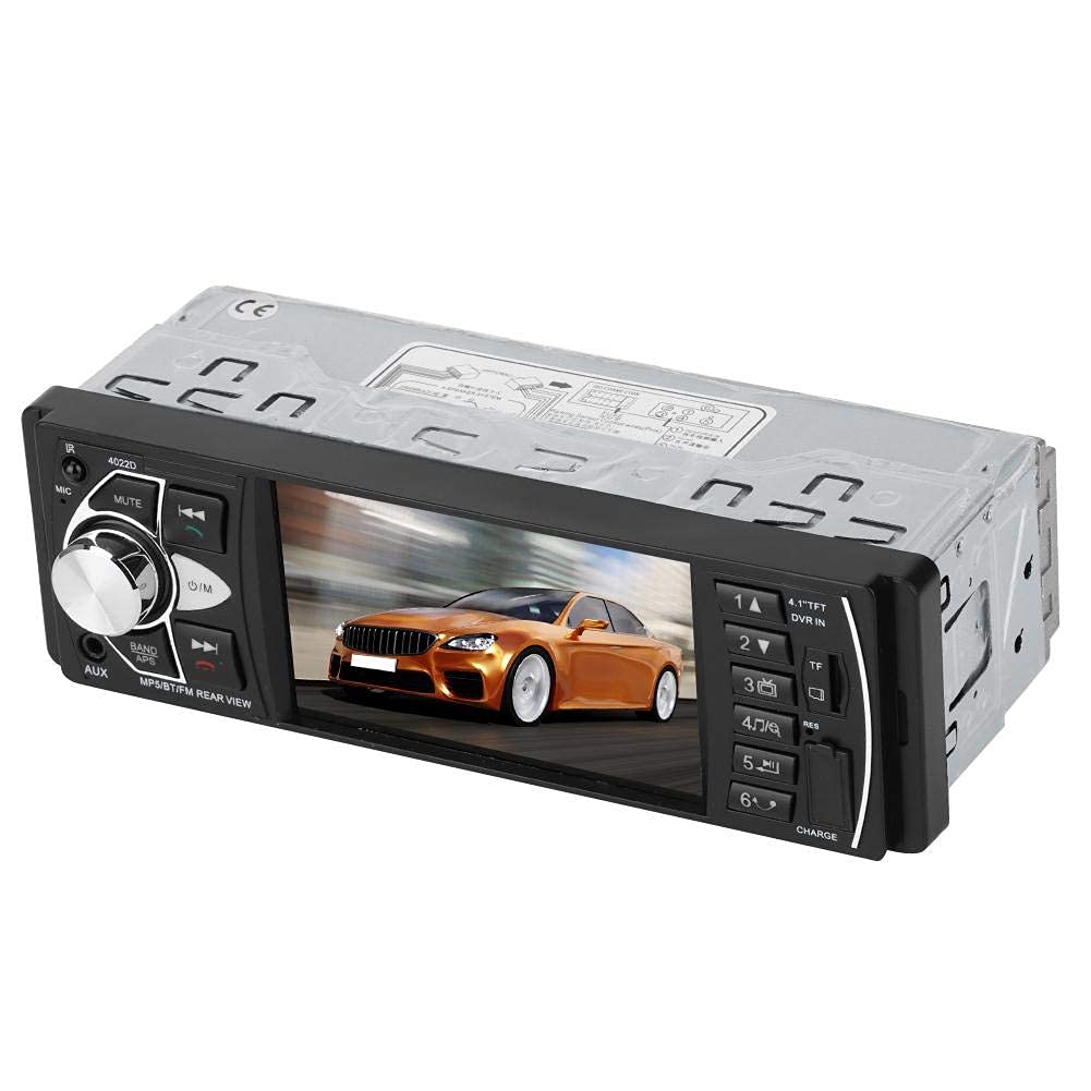Jugador mp5-Qiilu Radio de Coche de 4.1 Pulgadas con Bluetooth, Reproductor Multimedia MP5 Manos Libres, Pantalla táctil capacitiva, micrófono Integrado Compatible con BT TF USB FM