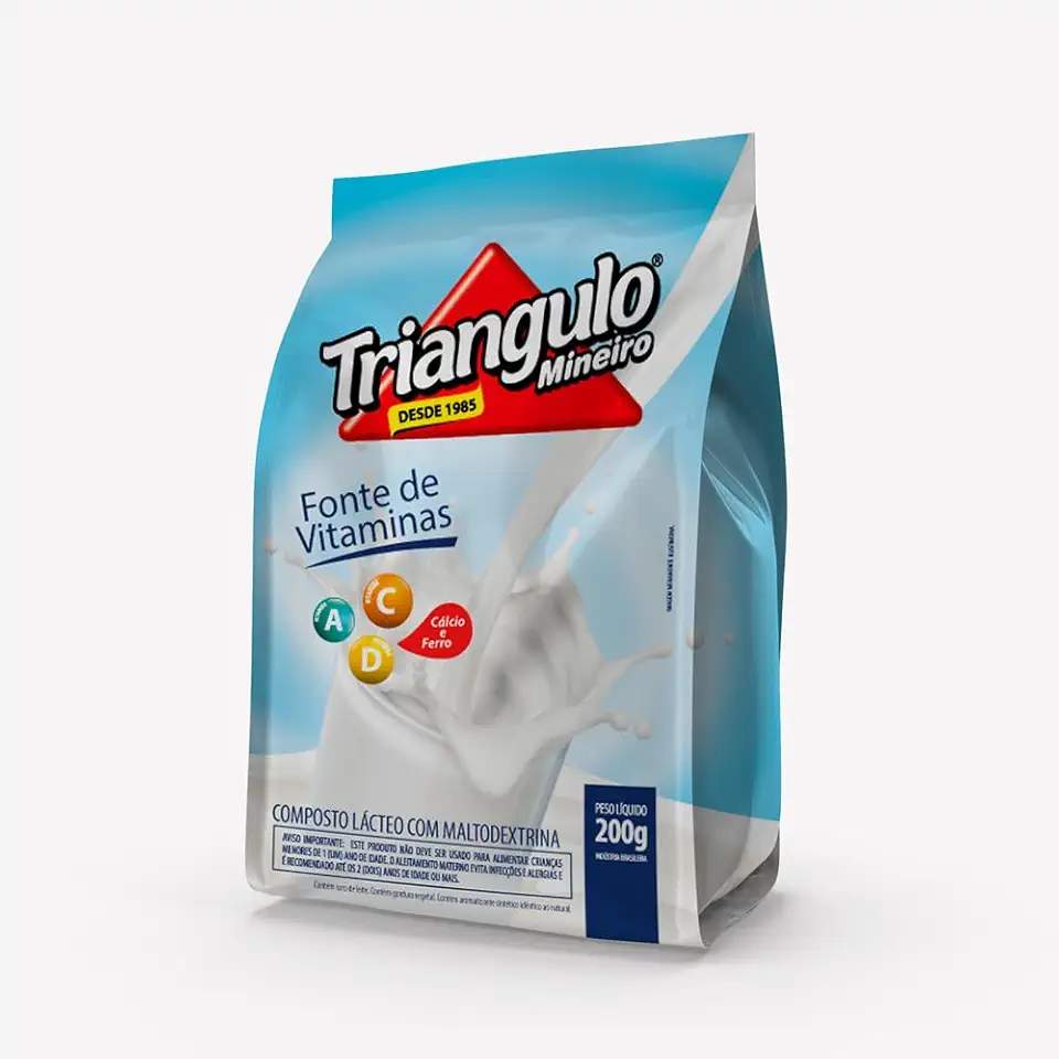 Composto Lácteo em Pó, Embalagem de 200g, Triângulo.