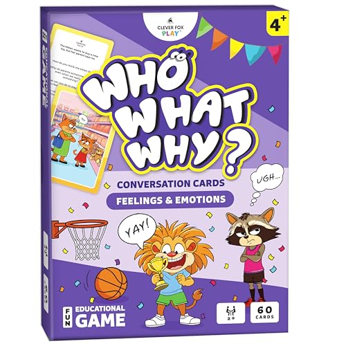 Who What Why Feelings Conversation Cards for Kids Social SEL Game Ages 4+