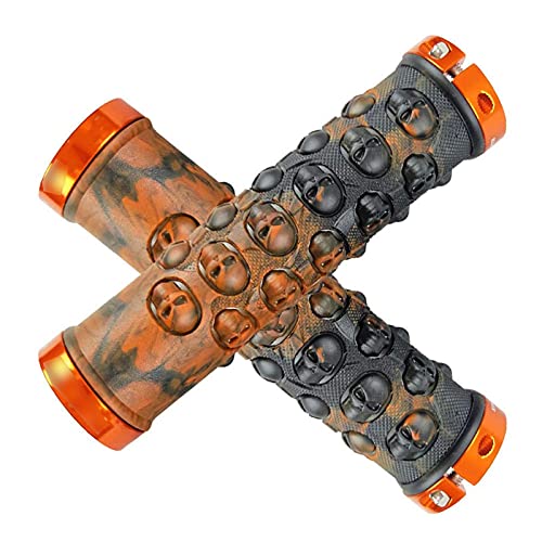 Poignées de vélo orange double verrouillage alu