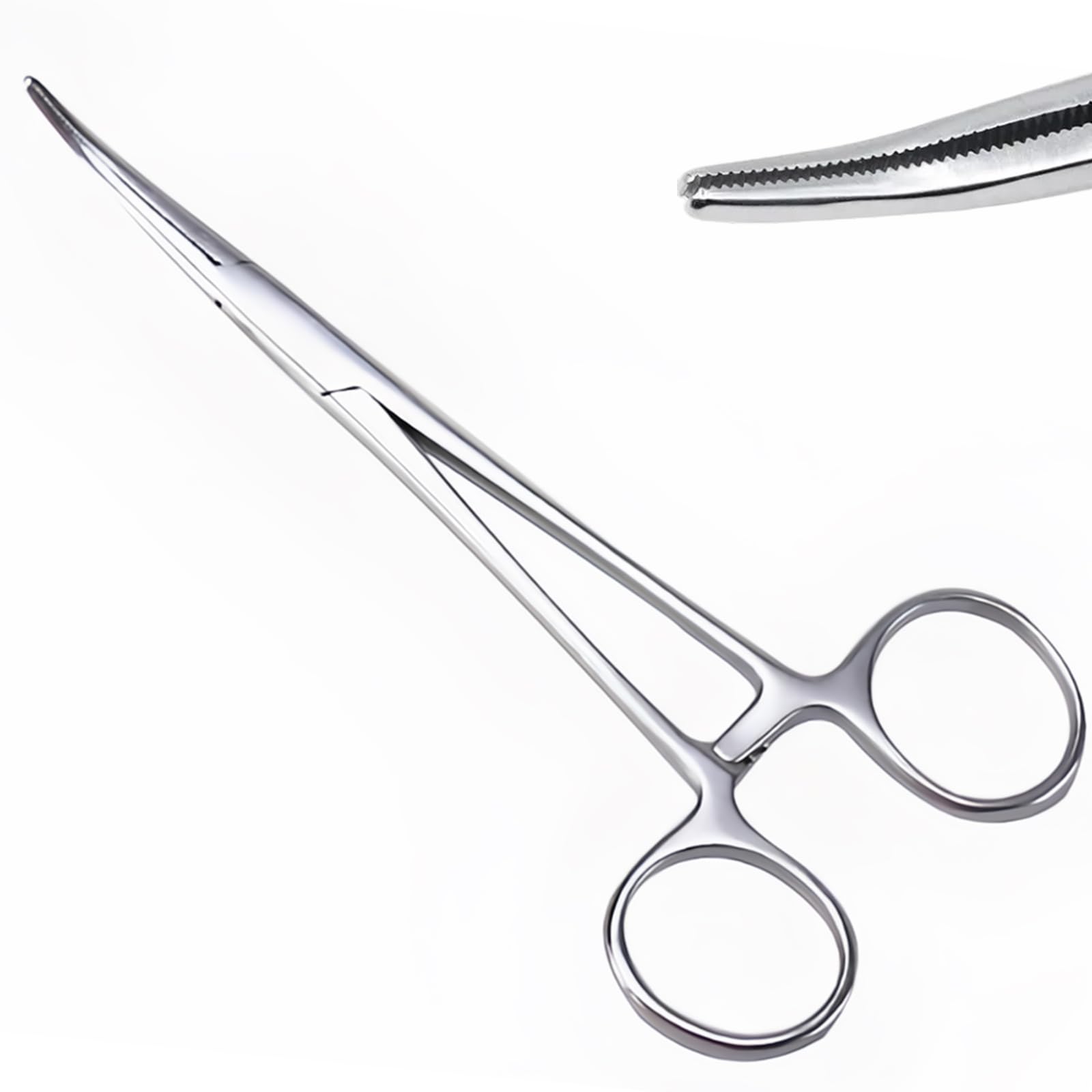 Self Locking Pliers Piercing Pliers, Fishing Forceps Stainless Steel Dog Ear Hair Puller Pet Groomers Scissor Tweezers Dog Grooming Scissors Piercing Forceps (Curved)