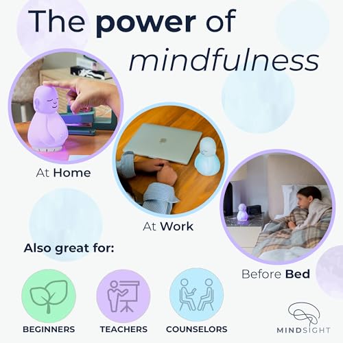 Image of Mindsight 'Original Breathing Buddha' Guided Visual Meditation | 3 Modes to Slow Your Breathing & Calm Your Mind | Stress & Anxiety Relief | Wellness Gift | Adults, Kids, Classrooms | USB Rechargeable