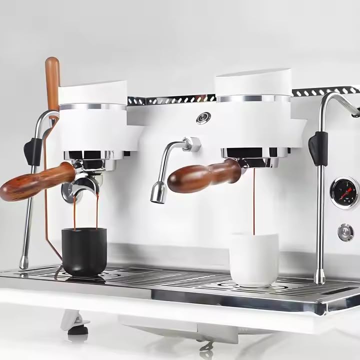 Máquina de Espresso Comercial 2 Grupos 6000W 220V Trifásico – Cafetera Profesional Semiautomática con Control PID, Sistema de 4 Calderas, Bomba Rotativa de 9 Bar y Varilla de Vapor para Café y Restaur