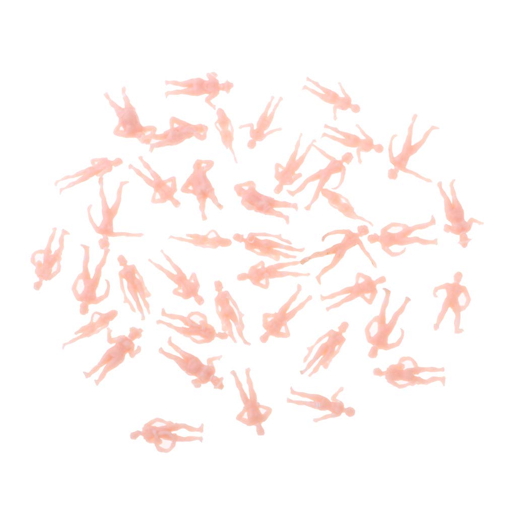 Lot De 40 Figurines Peintes échelle 1:87 - Scène De Plage HO - Plastique, 15x10x5 Mm