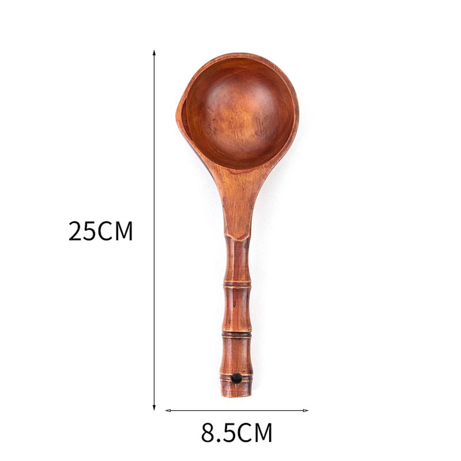 Cuchara de agua de madera Cuchara de sopa Mango de bambú de madera maciza Cuchara de agua for baño Cuchara de arroz Cuchara de arroz doméstica de gran capacidad(Color:Giallo)
