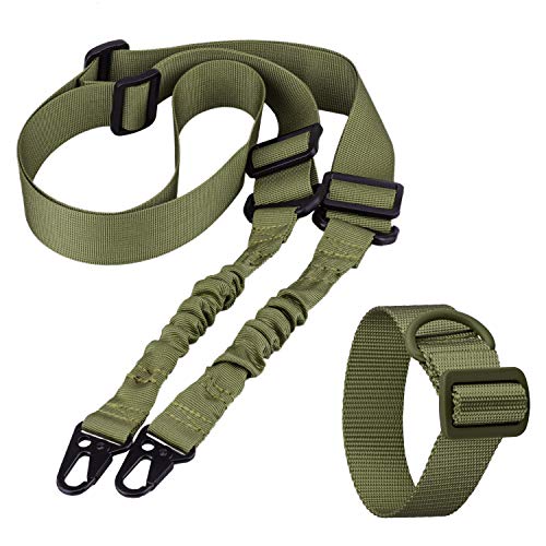 Correa táctica de 2 Puntos Correas de Rifle Ajustables Pistola de Bufanda de Rifle con Correa de Nylon Ajustable para Rifle, Airsoft, Escopeta Camping Deporte al Aire Libre (B)