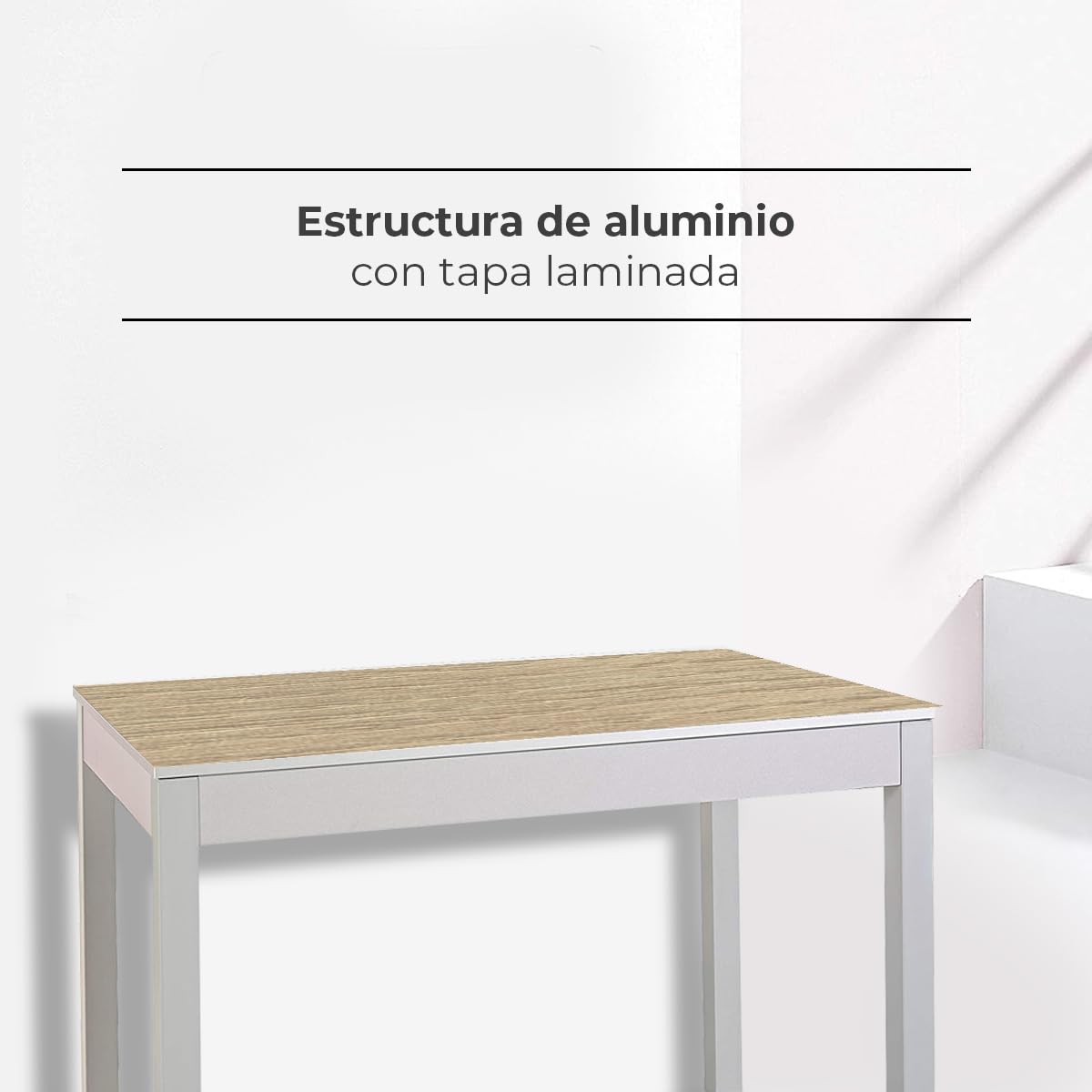 ASTIMESA Tipo Carro Mesa de Cocina, Metal, Roble Raw, 100x60cm