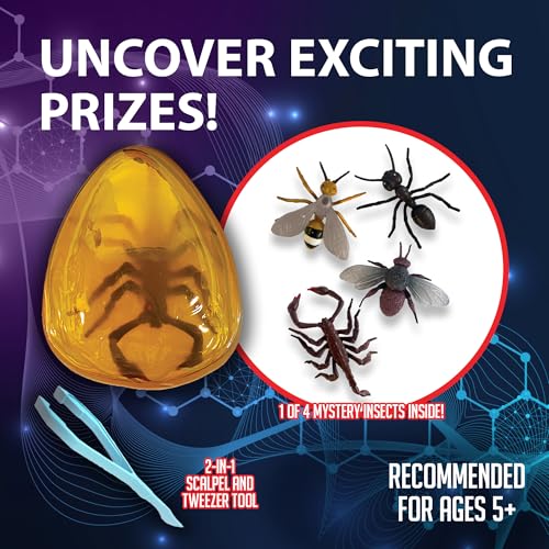 Image of Discover-It Ancient Amber, Science Lab Kit, STEM Toys for Kids, Ages 5+ | Hidden Insect: Open synthetic amber to discover a preserved toy insect while learning about ancient life and STEM
