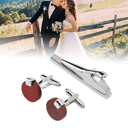 Manchetknopen set, 2 manchetknopen 1 stropdas clip metalen vergulde manchetknopen stropdas clip set voor bruiloft - Image 3