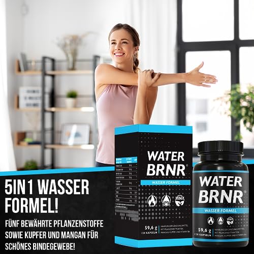BRNR - Wasser Bindegewebe Komplex mit Kupfer und 5in1 Stoffwechsel Formel mit Vitamin B6, Brennnesselextrakt, Rosskastanienextrakt, 120 Kapseln