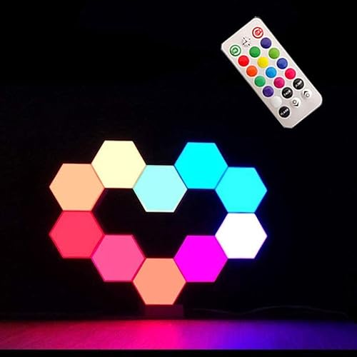 QFFL Paneles de luz LED inteligentes RGB Color LED empalme Luces de empalme táctil Lámpara de nido de abeja Lámpara de combinación de empalme de