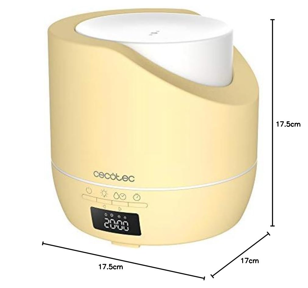 Cecotec PureAroma 500 Smart SunLight Aroma Dyfuzor zapachowy Pojemność 500 ml, Wyświetlacz LED, Timer 12h, budzik, 3 tryby pracy, pokrycie 30m2