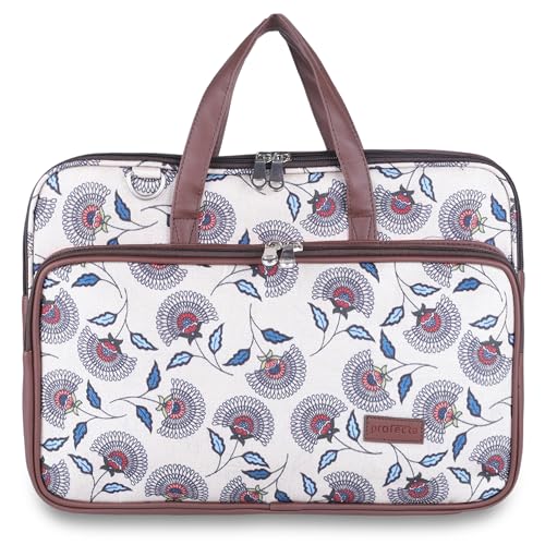 Image of Protecta Stride Floral Printed Laptop Messenger Bag for Men and Women for Office 16 inch Use Macbook Office Briefcase Bag Print Padded Sleeve Straps Durable Design Lightweight 18L Flower Print