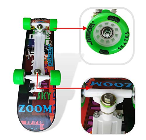 Image of jaspo Wooden Hurricane Skateboard for Age Group Above 10 Years with 90 kg Weight handling Capacity (Black, 27 inchX7 inch)