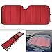 Motor Trend - AS-312-RD Front Windshield Sun Shade - Jumbo Accordion Folding Auto Sunshade for Car Truck SUV - Blocks UV Rays Sun Visor Protector - Keeps Your Vehicle Cool - 66 x 27 Inch (Red)