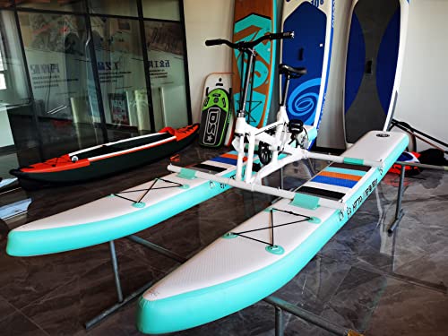 Image of Water Bike for Lake Inflatable Water Bikes Pedal Boat Inflatable Fishing Boat Pedal Kayak Release Your Hand and Enjoy Fun Water and Fishing Green