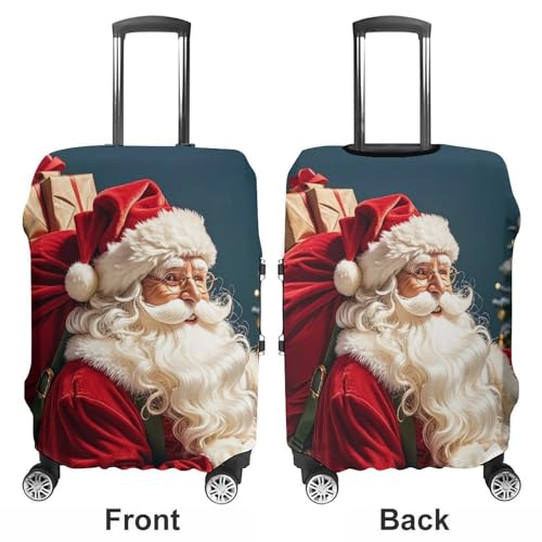 Santa Claus Luggage Cover Tsa Approved Suitcase Covers for Luggage Elastic Washable Suit Case Covers Anti-Scratch Travel Luggages Sleeve Suitcase Protector Fits 19-30 Inch Case(S)3