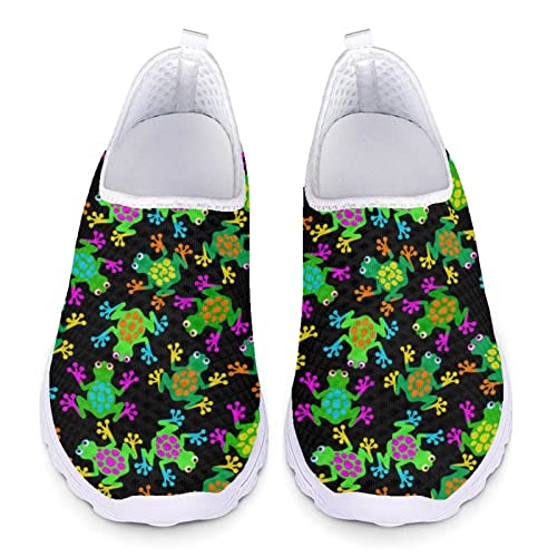 POLERO Zapatos Antideslizantes de Rana Verde, Zapatos de Malla Unisex, Ligeros, Informales, para Caminar, para Mujeres y Hombres, EU38 Cover