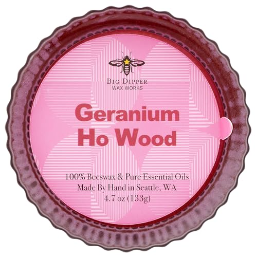 Big Dipper Wax Works Geranium & Ho Wood Glass Candle, 4.7 OZ