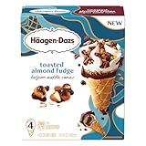 Haagen-Dazs Toasted Almond Fudge Ice Cream Cones, 4ct
