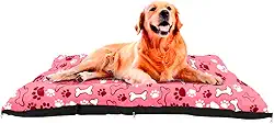 Colchonete G para Cachorro Grande com Zíper, 80x60cm, Rosa com Estampa
