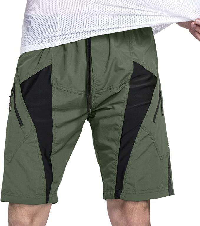Santic Pantaloncini da Ciclismo da Uomo,MTB Ciclismo Corti 4D Imbottitura Corsa All'aperto Traspiranti, Mountain Bike,Arrampicata,Abbigliamento Bici Sciolti e Casual