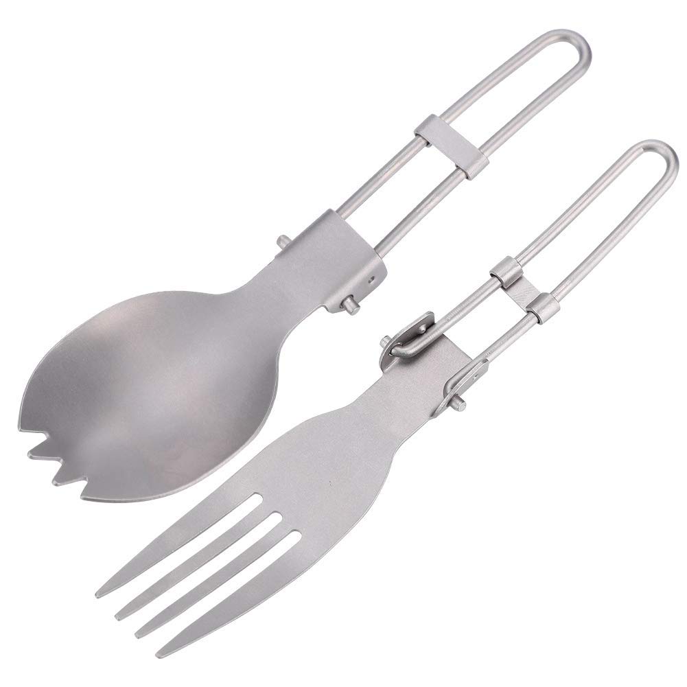 Campeggio Outdoor Stoviglie Titanio Spork Cucchiaio Ultraleggero Pentole Picnic