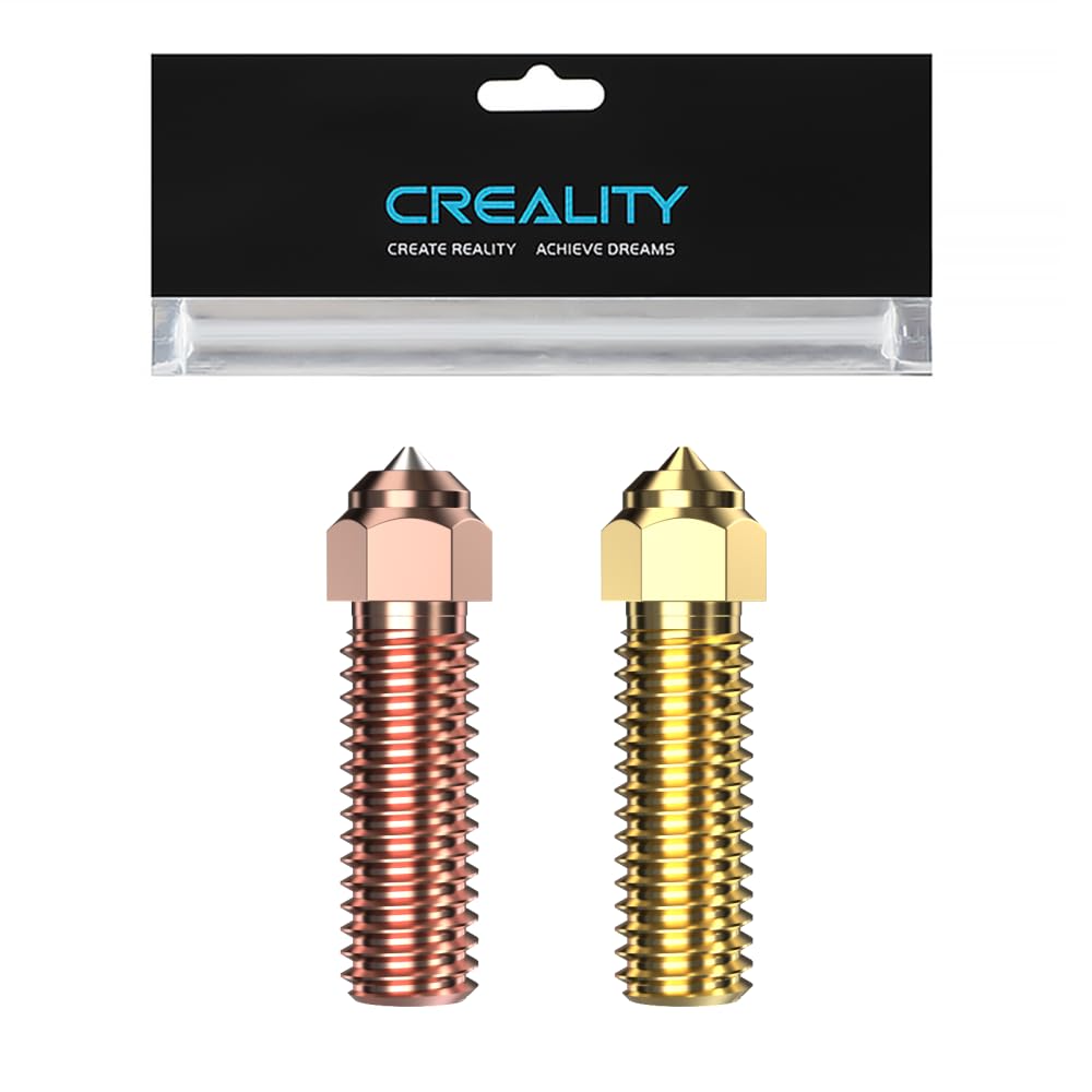 Official Creality Ender 3 V3 KE Nozzles 0.4mm 2PCS, 3D Printer Nozzles with High Speed and High Flow, Brass and Hardened Steel Nozzles for Creality K1, K1 Max, Ender 3 V3 KE 3D Printers