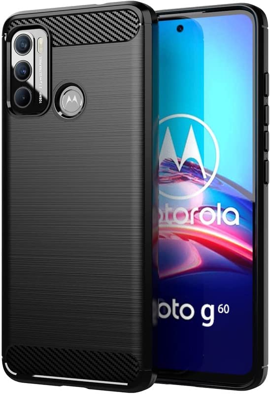 Image of Hybrid Carbon Fiber Back Case for Moto G40 Fusion / G60 (Black)
