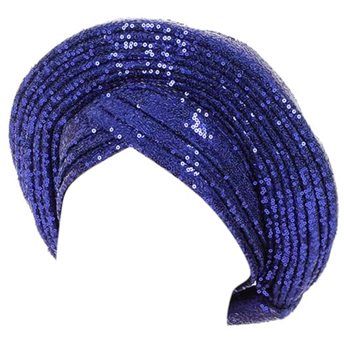 Turbante para boda y eventos de verano transpirable con lentejuelas para mujer