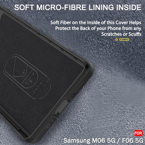 Image of TheGiftKart Liquid Silicon Back Cover Case for Samsung Galaxy M06 5G / F06 5G | Shockproof Military Grade Protection | Micro-Fibre Cloth On Inner Side | Anti-Slip Grip Back Cover Case (TPU, Black)